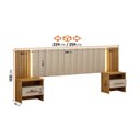 Ver imagem 3 de Cabeceira de Casal com 2 Mesas de Cabeceira e Led Los Angelis