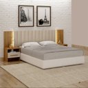 Ver imagem 4 de Cabeceira de Casal com 2 Mesas de Cabeceira e Led Los Angelis