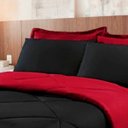 Ver imagem 2 de Jogo de Cama Casal 6 Peças com Edredom e Lençol Preto e Vermelho Casa Dona
