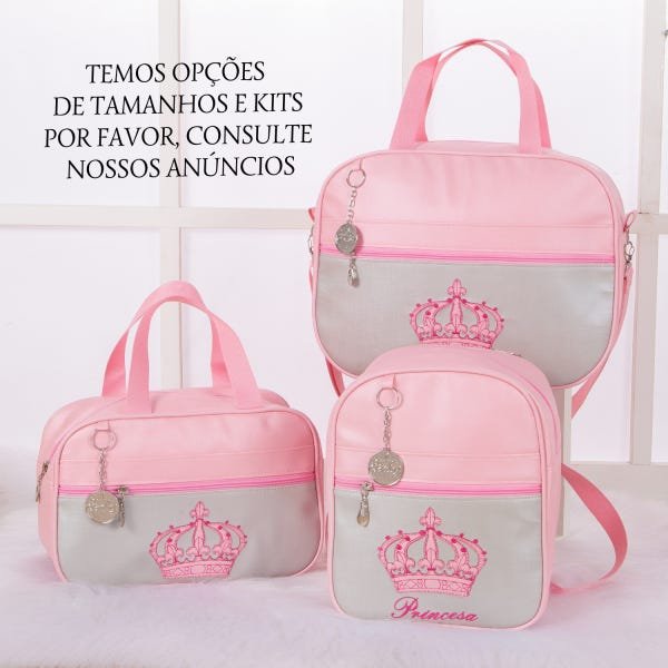 Mochila Infantil Passeio 1 peça Tema Princesa Rosa Coleções - 4