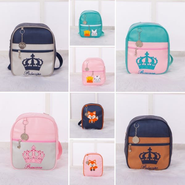 Mochila Infantil Passeio 1 peça Tema Princesa Azul Coleções - 5