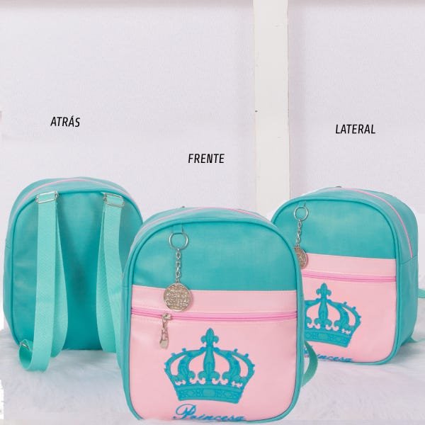 Mochila Infantil Passeio 1 peça Tema Princesa Azul Coleções - 3