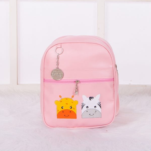 Bolsa Mochila Criança Infantil 1 peça Personagens Coleções: BICHOS ROSA - 1