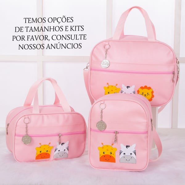 Bolsa Mochila Criança Infantil 1 peça Personagens Coleções: BICHOS ROSA - 4