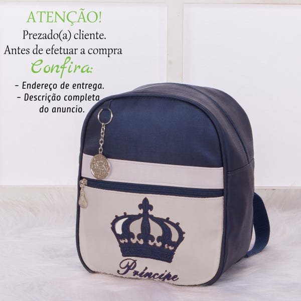 Bolsa Mochila Criança Infantil 1 peça Personagens Coleções: PRINCIPE BRANCO - 2