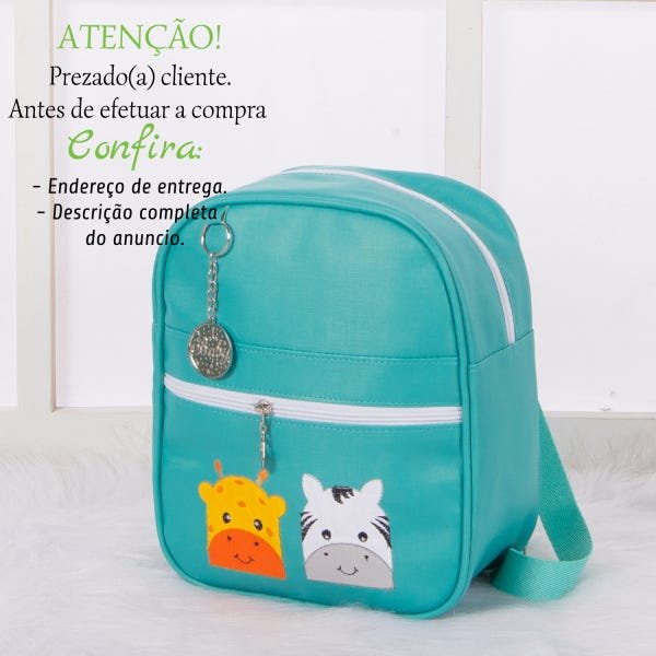 Mochila Bolsa Infantil de Passeio Luxo Várias Cores Coleções: BICHOS AZUL - 2