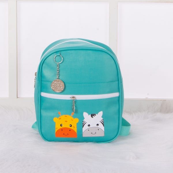 Mochila Bolsa Infantil de Passeio Luxo Várias Cores Coleções: BICHOS AZUL - 1