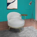 Ver imagem 3 de Poltrona Giratoria Glamour 704 Organica Linho Boucle 3302 Ezz 3302