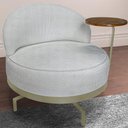 Ver imagem 2 de Poltrona Giratoria Glamour 704 Organica Linho Boucle 3302 Ezz 3302