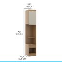Ver imagem 3 de Armário Mesa Cabeceira Guarda Roupa Modulado Selene 40x218 Cm Mdp Carvalho 6007 Menu