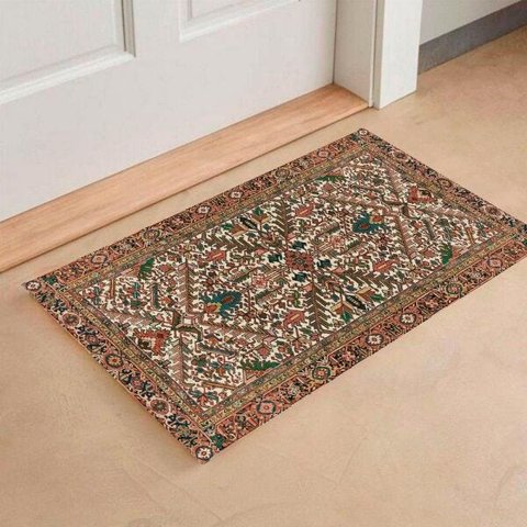 Capacho Classic Persa Antiderrapante 45 X 75cm Vermelho Casa Dona