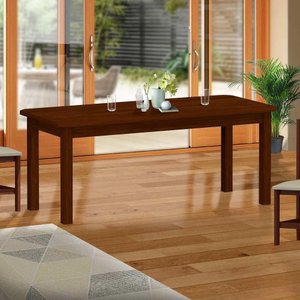 Mesa 8 Lugares Rústica Madeira Maciça Castanho Repleta