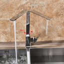 Ver imagem 7 de Kit Cuba Dupla Cozinha Gourmet Aço Inox e Torneira Perfil L Slim Prata Brinovar