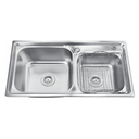 Ver imagem 2 de Kit Cuba Dupla Cozinha Gourmet Aço Inox e Torneira Perfil L Slim Prata Brinovar