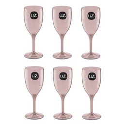 KIT COM 6 TAÇAS PARA VINHO/ÁGUA 350ML UZ-242 - Rosa - 1 KIT COM 6 TAÇAS PARA VINHO/ÁGUA 350ML UZ-242 - Rosa - 1