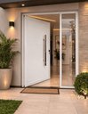 Ver imagem 2 de Porta Pivotante Alumínio Branco Lambril c/Puxador 100cm Maxx - 230x100 - Esquerda