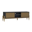 Ver imagem 4 de Rack Ripado para TV até 65 Polegadas MDF 180cm Pés em Madeira Maciça 2 Portas de Correr Sereno