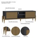 Ver imagem 7 de Rack Ripado para TV até 65 Polegadas MDF 180cm Pés em Madeira Maciça 2 Portas de Correr Sereno