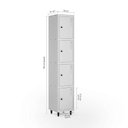 Ver imagem 3 de Armário Roupeiro Locker Guarda-Volume de Aço 4 Portas Pequenas com Fecho para Cadeado Vestiário Academia Cinza