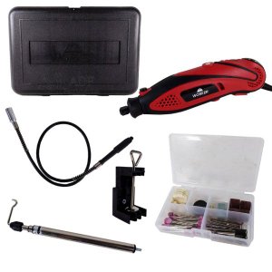 Micro Retifica 130w Com 40 peças 220v + maleta Worker