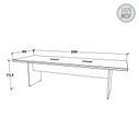 Ver imagem 3 de Mesa de Reunião com Painel TV 250cm em MDF Corporate Cinza