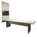 Ver imagem 2 de Mesa de Reunião com Painel TV 250cm em MDF Corporate Cinza