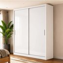 Ver imagem 1 de Guarda-Roupa 100% MDF 2 Portas de Correr 2 Gavetas 131x213x55cm Branco
