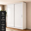 Ver imagem 3 de Guarda-Roupa 100% MDF 2 Portas de Correr 2 Gavetas 131x213x55cm Branco