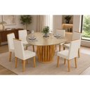 Ver imagem 1 de Mesa Sala Jantar Tokyo+6 Cadeiras Nara Neve DJ Móveis