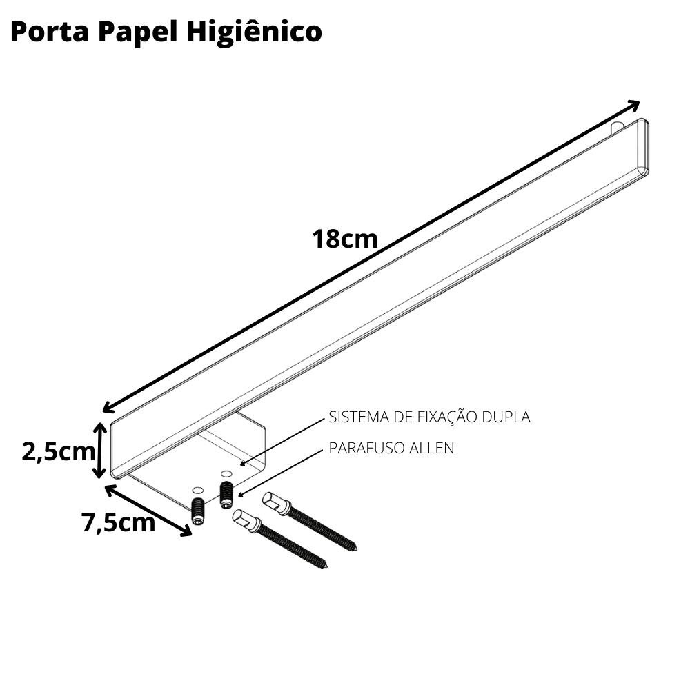 Porta Papel Higiênico Master Branco Dupla Fixação - 4