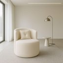 Ver imagem 2 de Poltrona Orgânica Redonda para Sala Quarto Recepção Ayla Confortável Elegante Bouclê