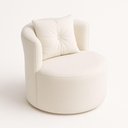 Ver imagem 4 de Poltrona Orgânica Redonda para Sala Quarto Recepção Ayla Confortável Elegante Bouclê