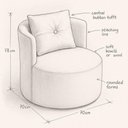 Ver imagem 6 de Poltrona Orgânica Redonda para Sala Quarto Recepção Ayla Confortável Elegante Bouclê