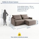 Ver imagem 3 de Sofá Cama Reclinável sem Caixa 260cm Tóquio