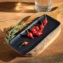 Ver imagem 7 de Kit 24 Travessas Cerâmica 22x9cm Orgânico Preto Matte Buffet