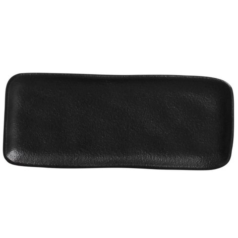 Kit 24 Travessas Cerâmica 22x9cm Orgânico Preto Matte Buffet