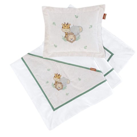 Manta Bebê com Almofada Bordada Safari 2 Pçs-batistela Baby