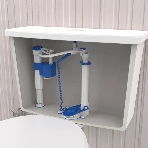 Kit Completo Universal Para Caixas Acopladas Com Acionamento Superior Cromado Blukit - 4