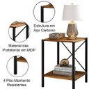 Ver imagem 3 de Mesa de Cabeceira 2 Prateleiras Estrutura Aço Carbono Mdp Melissa Preto / Demolição