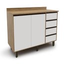 Ver imagem 1 de Armário para Cozinha 2 Portas 4 Gavetas Confort Branco/Cinamomo/Off-White