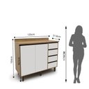 Ver imagem 3 de Armário para Cozinha 2 Portas 4 Gavetas Confort Branco/Cinamomo/Off-White