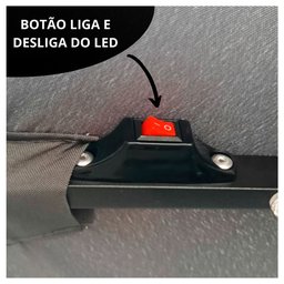 Guarda Sol Ombrelone Suspenso Aluminio 2,7m Azul C/ Led IWOBCAL270AZ Importway - 5
