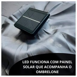 Guarda Sol Ombrelone Suspenso Aluminio 2,7m Azul C/ Led IWOBCAL270AZ Importway - 4