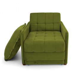 Poltrona Cama Reclinável Retrátil Viena Veludo Verde Musgo - Loja Sheep - 1