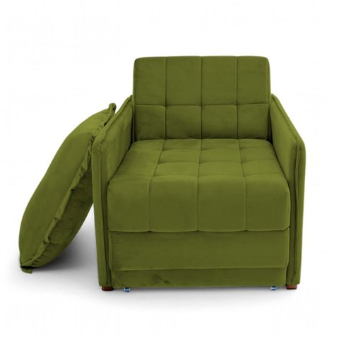 Poltrona Cama Reclinável Retrátil Viena Veludo Verde Musgo - Loja Sheep