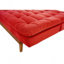 Ver imagem 3 de Sofá Cama Dubai 3 Lugares Império Reclinável Casal Pés Madeira Vermelho 373