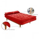 Ver imagem 4 de Sofá Cama Dubai 3 Lugares Império Reclinável Casal Pés Madeira Vermelho 373