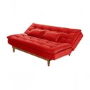 Ver imagem 1 de Sofá Cama Dubai 3 Lugares Império Reclinável Casal Pés Madeira Vermelho 373
