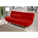 Ver imagem 5 de Sofá Cama Dubai 3 Lugares Império Reclinável Casal Pés Madeira Vermelho 373