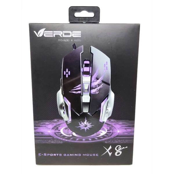 Mouse Gamer E-Sports Gaming Transição Led Ergonômico Com Fio USB 3200 DPI - X8 - 2